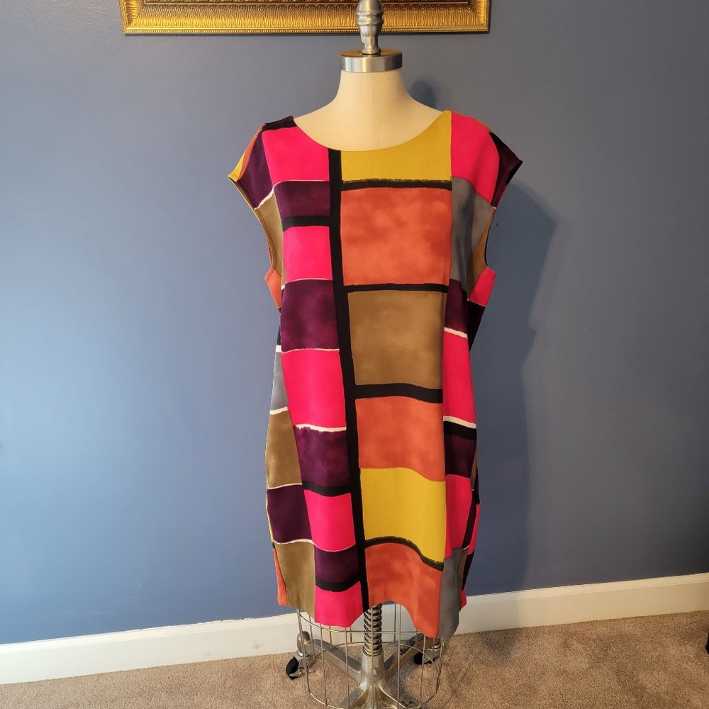 LOFT- Colorblocked, short sleeve dress